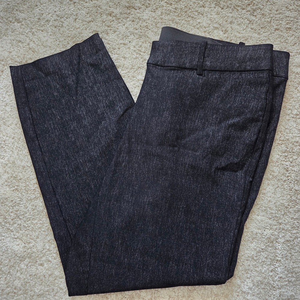 Lane Bryant The Allie Ankle Pants Womens 16 Charcoal Grey Textured Slim Trousers